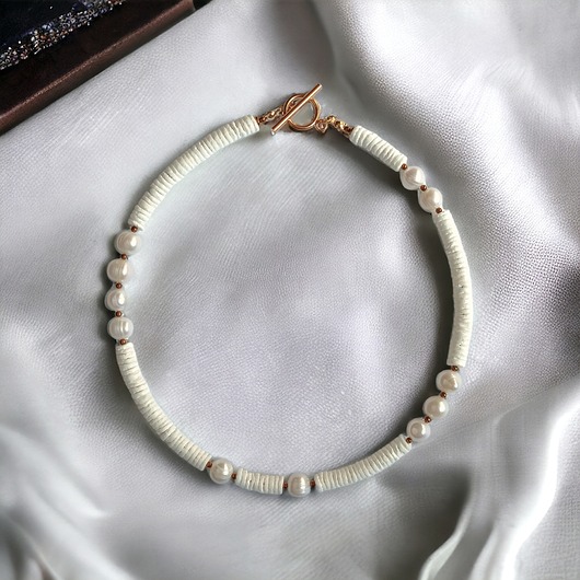 kolie LIMITOWANY naszyjnik : kolekcja summer white :: PERŁY & MUSZLA