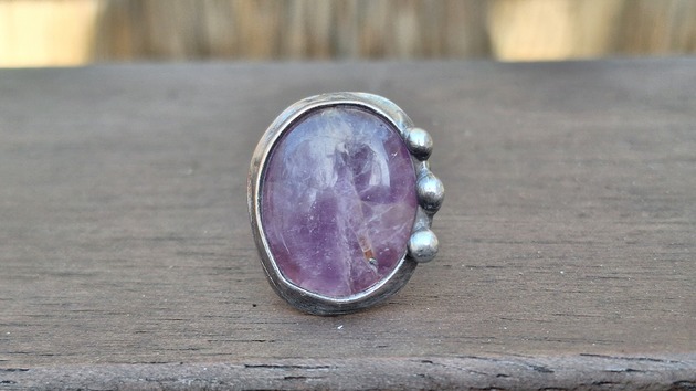 pierścionki - różne Ametyst - pierścionek regulowany