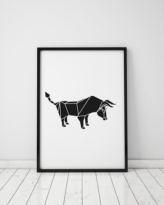 plakat. origami - byk (format A3) Love Life and Forest