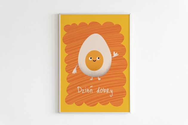 plakaty Plakat jajo dzień dobry