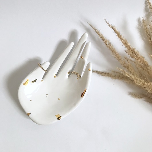 Ceramiczna Dłoń Złote Ciapki Maison Fragile