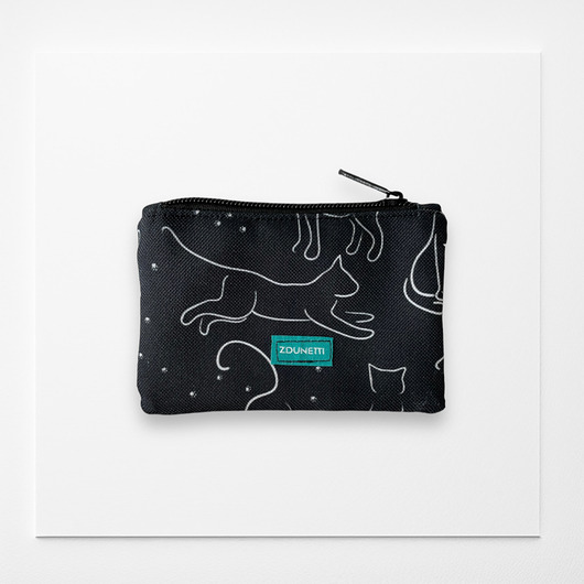 portfele damskie Portfelik mini - koty kotki czarny