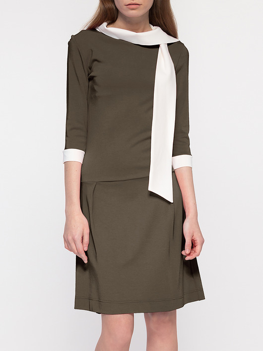 sukienki midi damskie Sukienka khaki YY200106