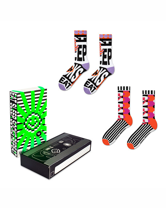 skarpetki damskie Zestaw skarpet fluorescencyjnych w pudełku  - VHS LOVE & RESPECT