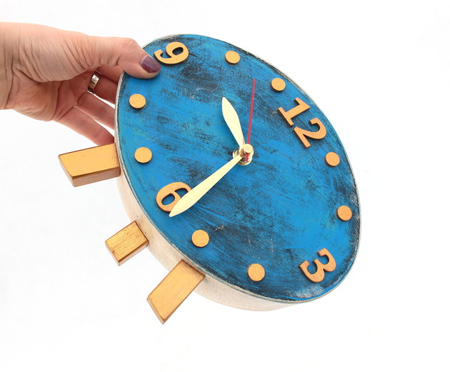 Zegarek drewniany Mikrobi Elipsa Clock Wood Studio