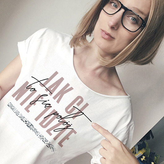t-shirt damskie Jak Ci nie idzie Oversize Biały