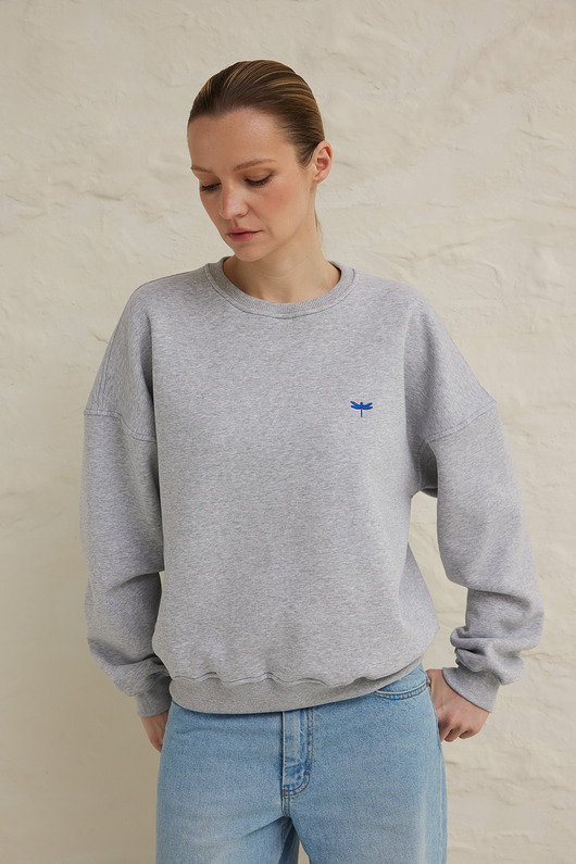 bluza bez kaptura damska Bluza JOHN gray