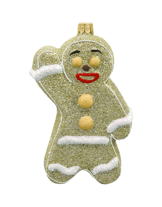 ozdoby choinkowe Bombka choinkowa: Piernikowy ludzik: srebrny