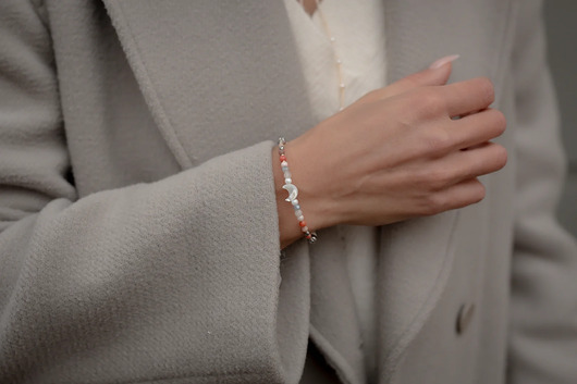 bransoletki z kamieni naturalnych Bransoletka z Księżycem i Kwarcem Różowym