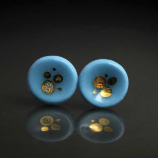 kolczyki ceramiczne Drobinki 14mm /stal chirurgiczna/