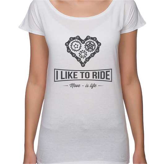t-shirt damskie Koszulka damska oversize. I like to ride
