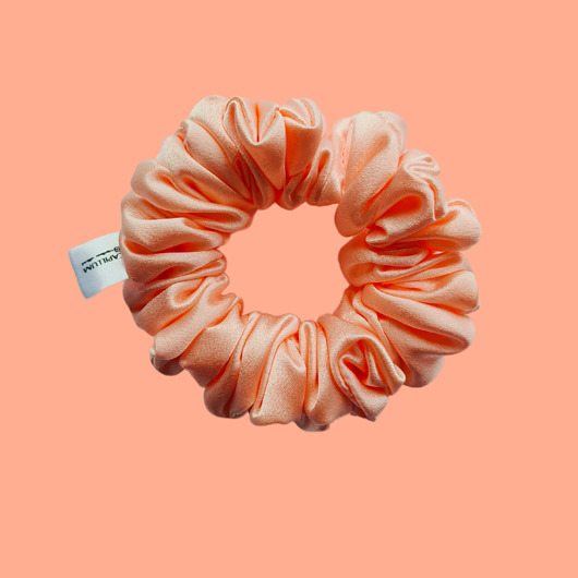 gumki do włosów Gumka jedwabna, scrunchie, frotka brzoskwiniowa rosa MIDI