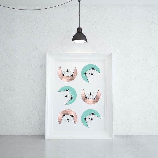 Misie - A3 - plakat dla dzieci PLAKATY GEOMETRYCZNE