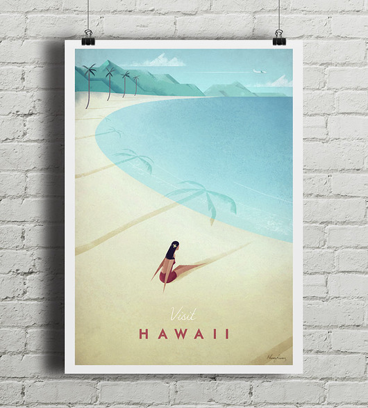 Hawaje - vintage plakat A2 minimalmill