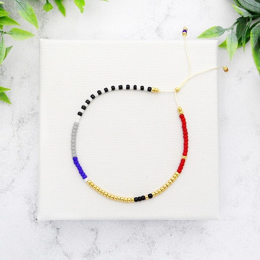 Bransoletka Minimal Dots - Red and Blue Ilovehandmade