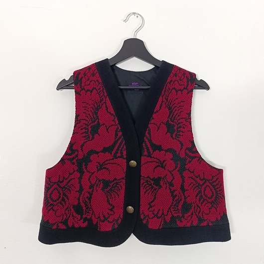 kamizelki damskie Wełniana kamizelka S-M, z ludowej tkaniny