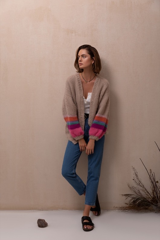 kardigany damskie Kardigan Rainbow sleeves