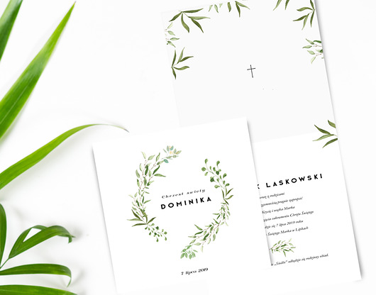Zaproszenie na Chrzest Święty GREENERY Wypisz Wymaluj