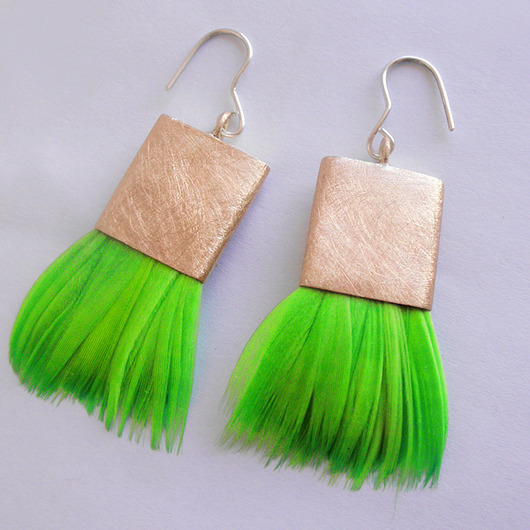 kolczyki z piórami PIÓRKO kolczyki