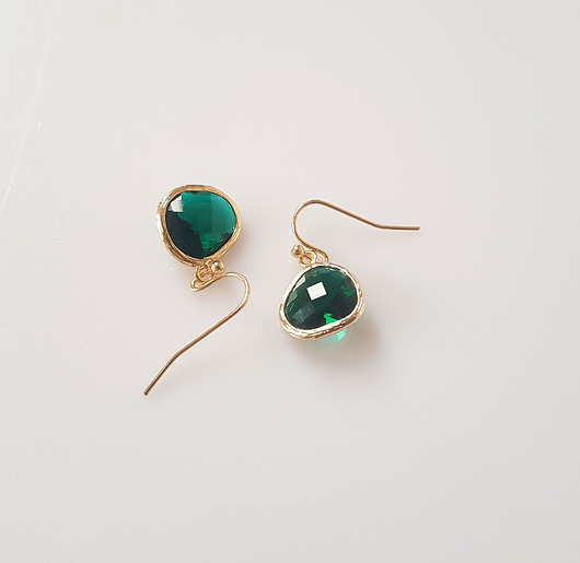 kolczyki pozłacane Kolczyki pozłacane  ze Szmaragdowym Kryształem Zielono mi