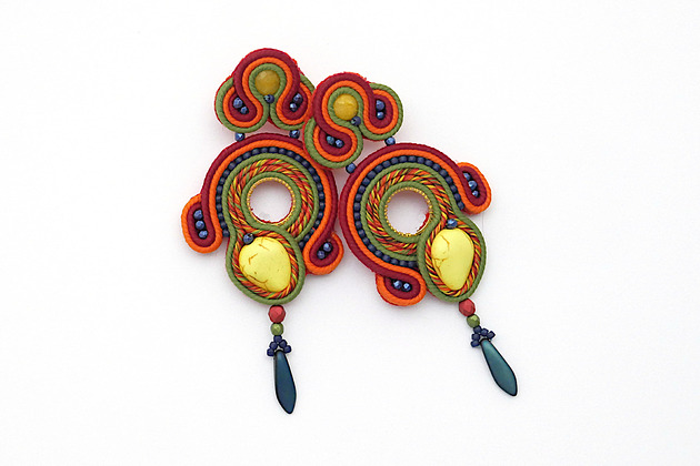 kolczyki soutache Jesienne boho kolczyki