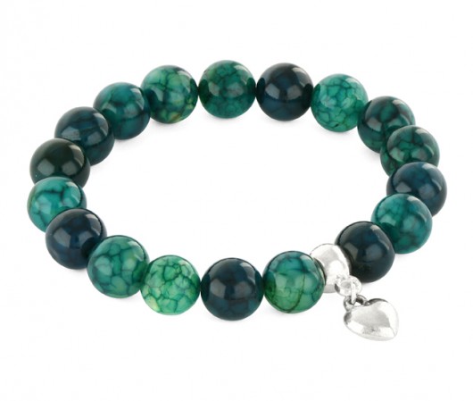 Emerald turtle agate with heart pendant. Lavoga