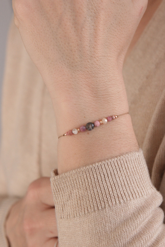 Bransoletka mini pink/liolit Made By M