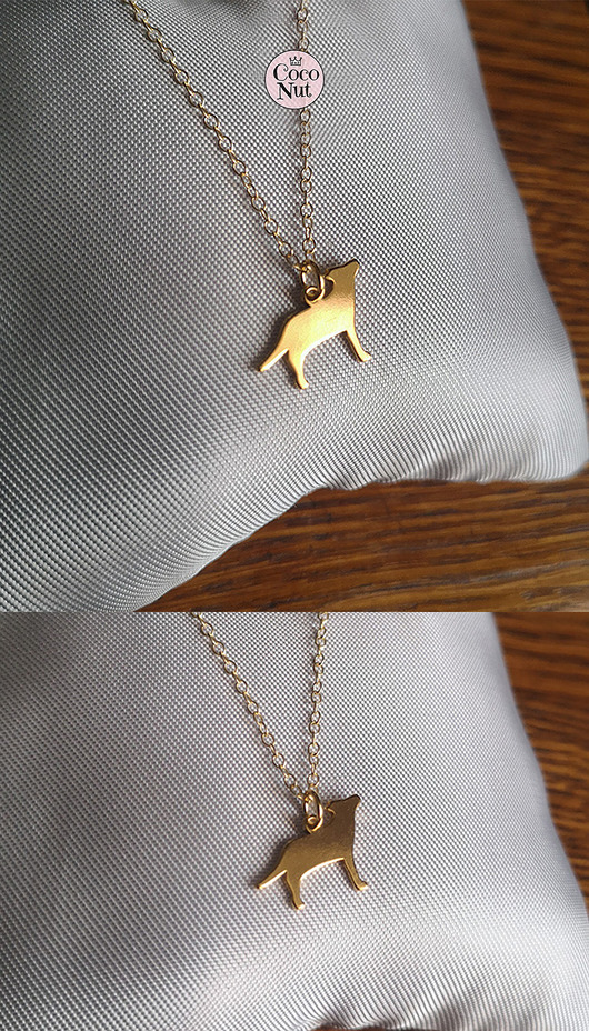 wisiory WILK - złocony wisiorek na łańcuszku