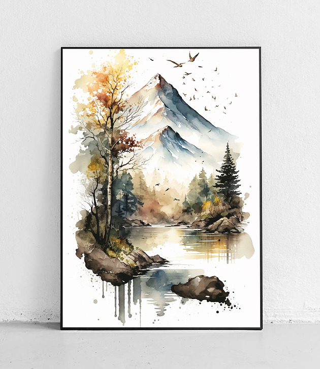 plakaty Plakat Świt Nad Górskim Lasem