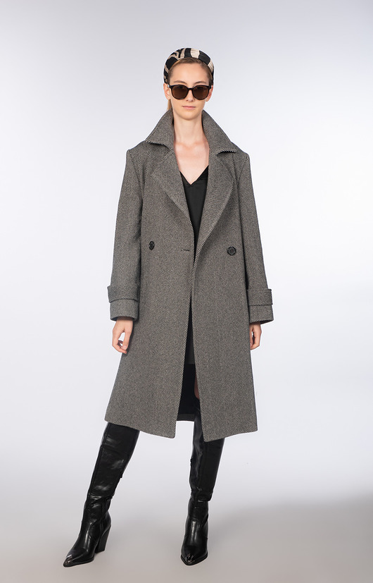 płaszcze damskie Płaszcz w jodełkę