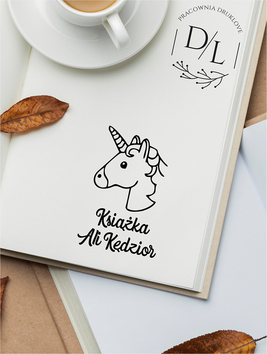 stemple Stempel Ex Libris Exlibris personalizowany Jednorożec