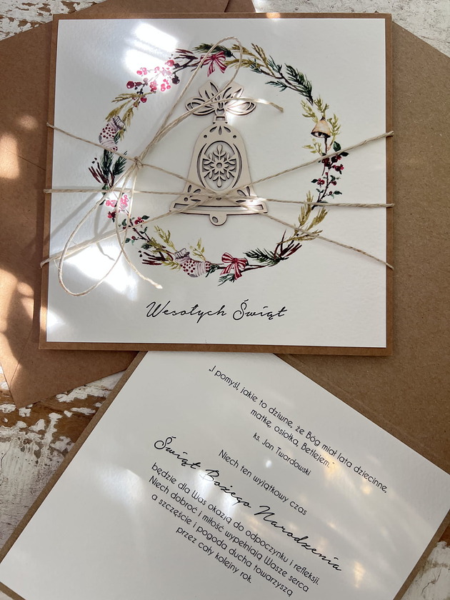 kartki świąteczne Wyjątkowa ręcznie robiona kartka świąteczna na Boże Narodzenie