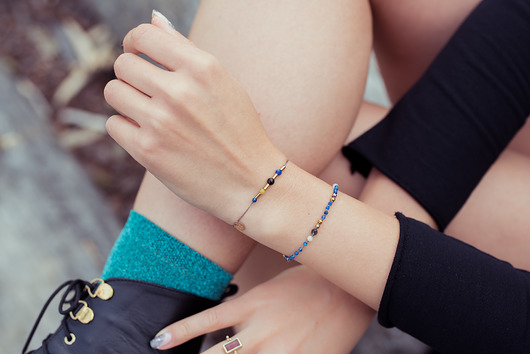 bransoletki z kamieni naturalnych Bransoletka Zodiac Strzelec Lapis Lazuli Żółty Opal Obsydian