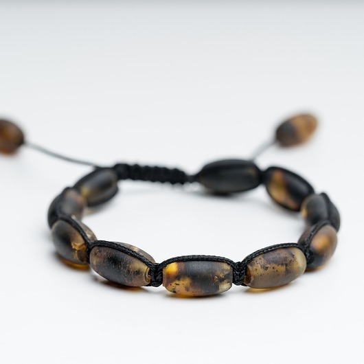 biżuteria męska Bransoletka męska z bursztynu bałtyckiego makrama