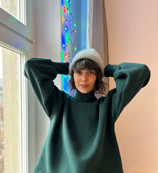 bluza bez kaptura damska Bluza LETI / butelkowa zieleń