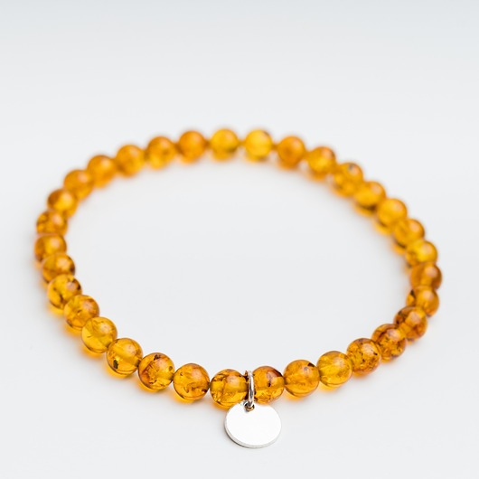 bransoletki z kamieni naturalnych Bransoletka personalizowana bursztyn koniakowy