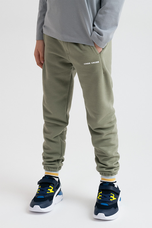 spodnie dla chłopców Spodnie dresowe bawełniane w kolorze khaki