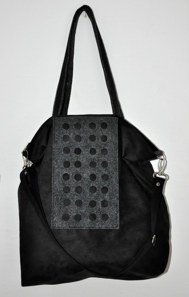 Torba hobo XXL - czerń, grafit PRACOWNIA 166