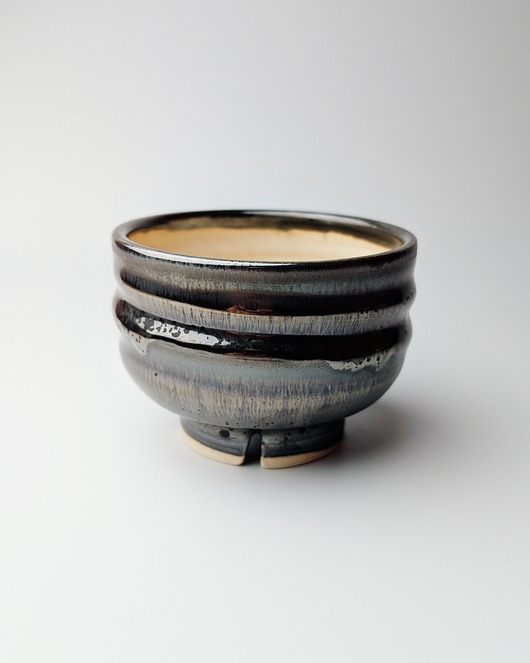 doniczki Płaska doniczka ceramiczna "stare srebro"