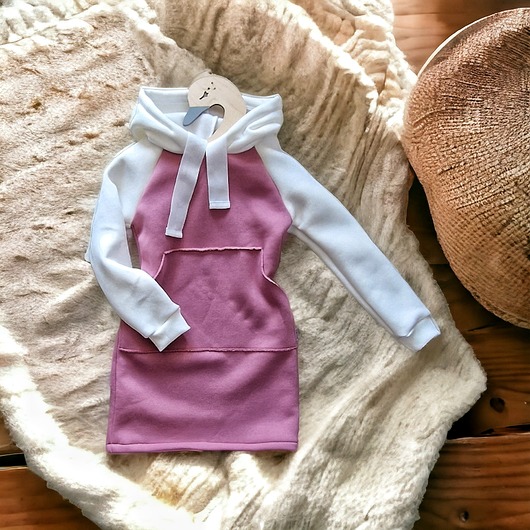 sukienki dla dziewczynki Sukienka dzianinowa z kapturem