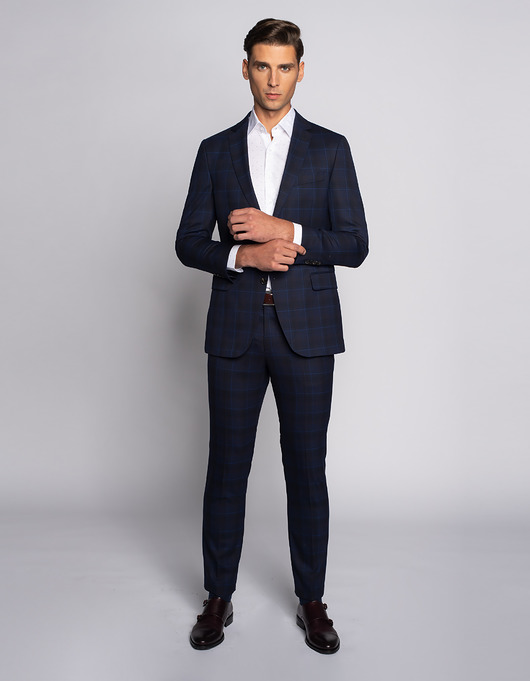 marynarki męskie garnitur męski lomazzo granatowy slim fit