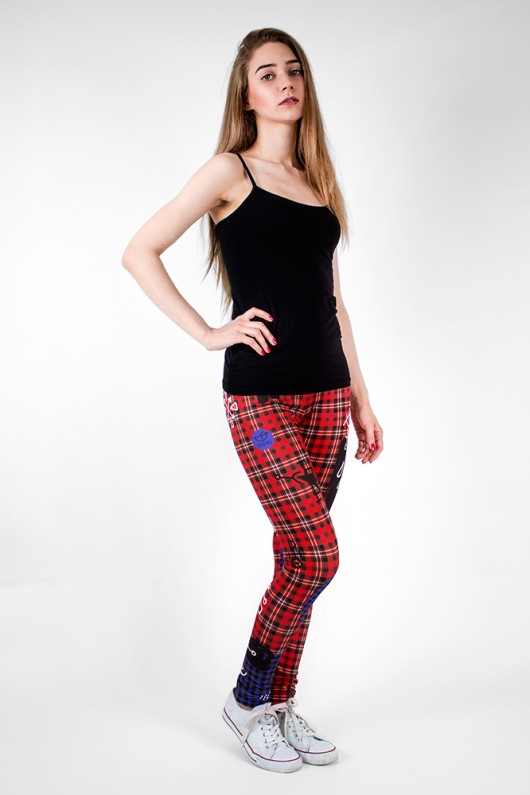 Freaky plaid - legginsy Frifru