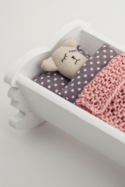 Kolyska dla LALEK mala HANDMADE posciel kocyk tralala studio