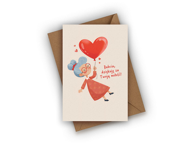 kartki okolicznościowe - wydruki Kartka na Dzień Babci- Babciu! Dziękuję za Twoją miłość!