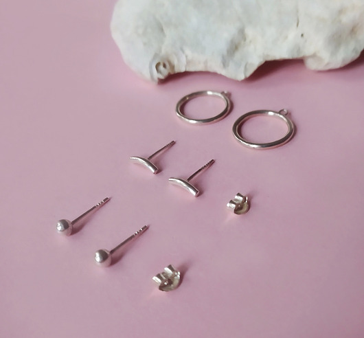 kolczyki srebrne Zestaw kolczyków, srebro 925