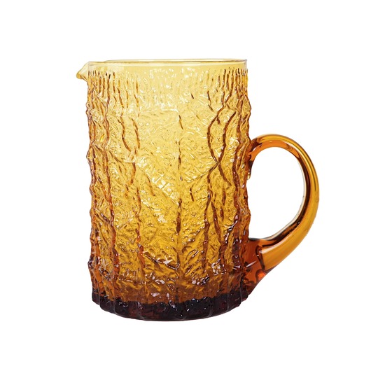 czajniki i dzbanki Dzbanek szklany bursztynowy, włoski design, lata 60, produkcja: Włochy