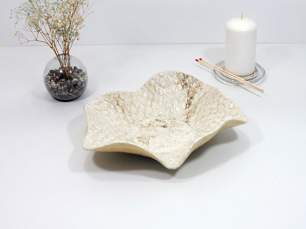 miski i misy Ręcznie formowana duża misa ceramiczna na owoce
