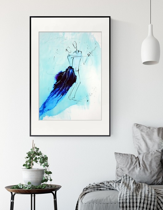 abstrakcja, nowoczesny obraz 50 x 70 cm, akwarela Krystyna Siwek Art