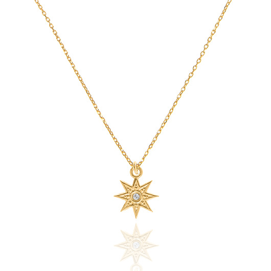 Naszyjnik srebrny pozłacany z gwiazdą LUO