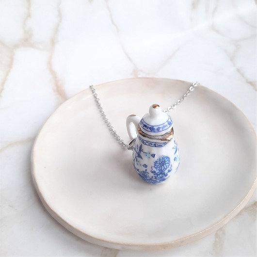 naszyjniki - inne Naszyjnik ceramiczny czajniczek